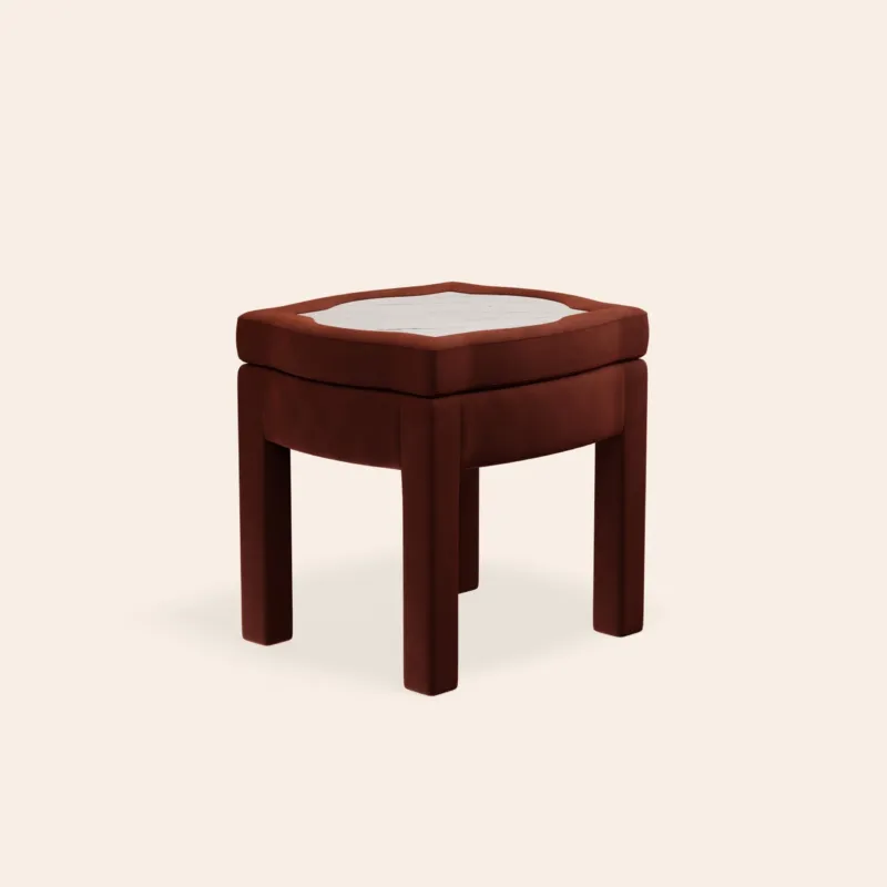 Piero Footstool, Cinnamon Velvet
