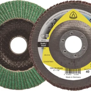 KLINGSPOR Fächerscheibe SMT 976 Ø125 mm K40 gewölbt 6° keramischer Korund für Edelstahl