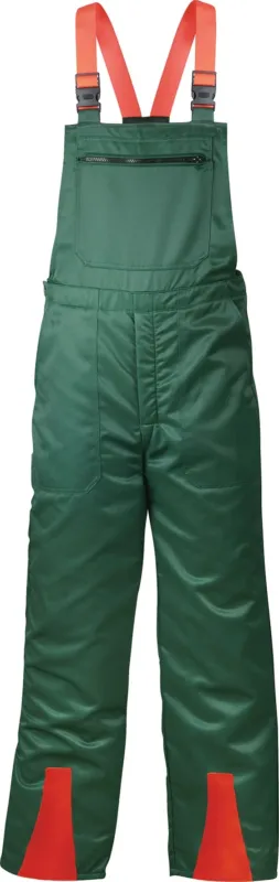 Schnittschutzlatzhose FICHTE Gr.50 grün/rot FELDTMANN – EN 381-2+5, Klasse 1, Form A