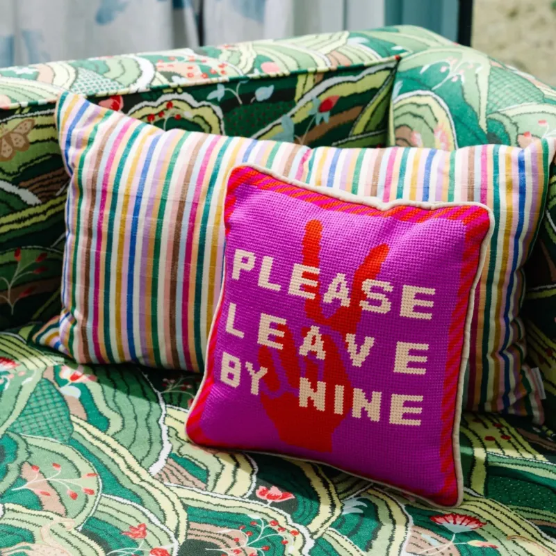 Leave by Nine Needlepoint Pillow - Furbish Studio