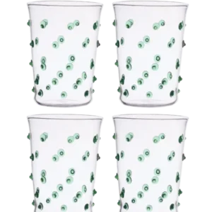 Pom Glass Water Tumblers Green Set of Four Issy Granger