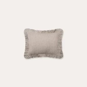 The Fine Stripe Rectangle Cushion in Cocoa
