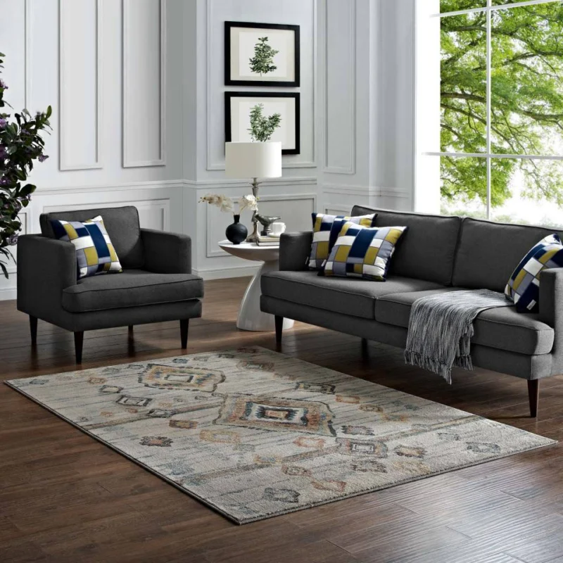 Modway Jenica Distressed Moroccan Tribal Abstract Diamond 8x10 Area Rug - R-1109-810 | Rugs | Modishstore - 1