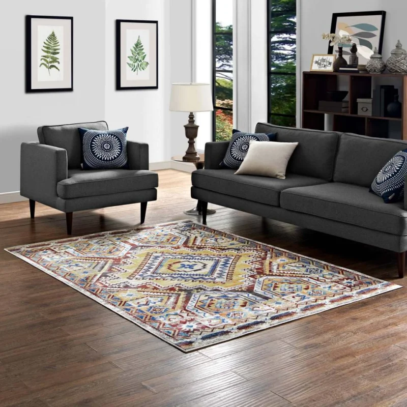 Modway Florita Distressed Southwestern Aztec 8x10 Area Rug - R-1120-810 | Rugs | Modishstore - 1
