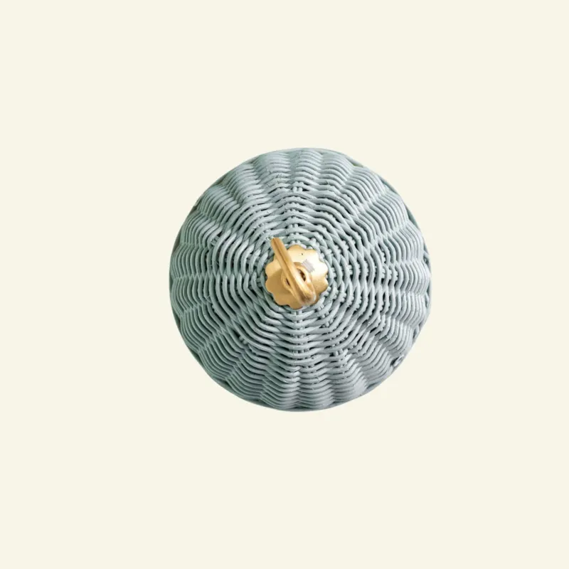 Rita Rattan Ceiling Rose, Light Blue