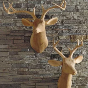 Roost Carved Wood Deer Head - Facing Right - out of stock