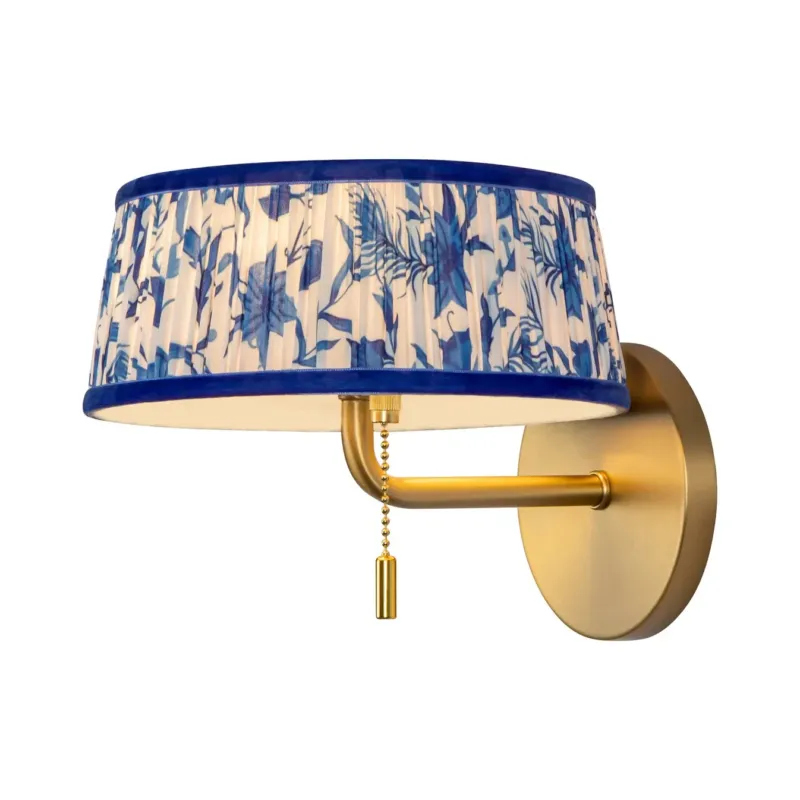 Scout 8" Vanity | Brushed Gold & Blue Linen