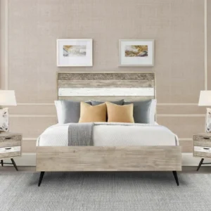 Bridges 3 Piece Queen Bedroom Set in Two-Tone Acacia Wood By Armen Living | Bedroom Sets | Modishstore