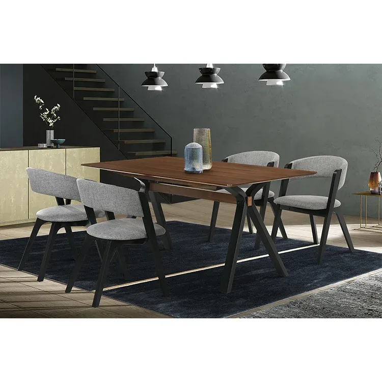 Laredo and Rowan 5 Piece Black Rectangular Dining Set By Armen Living | Dining Sets | Modishstore