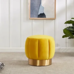 Safavieh Maxine Channel Tufted Otttoman - Marigold | Ottomans | Modishstore