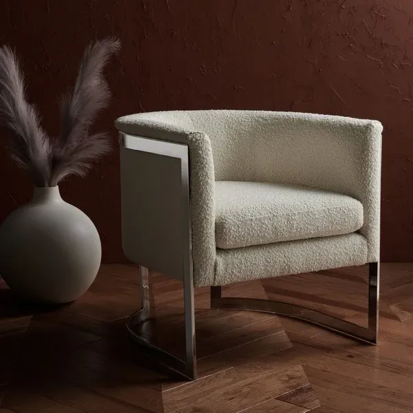 Safavieh Gabby Barrel Back Accent Chair - Ivory | Accent Chairs | Modishstore