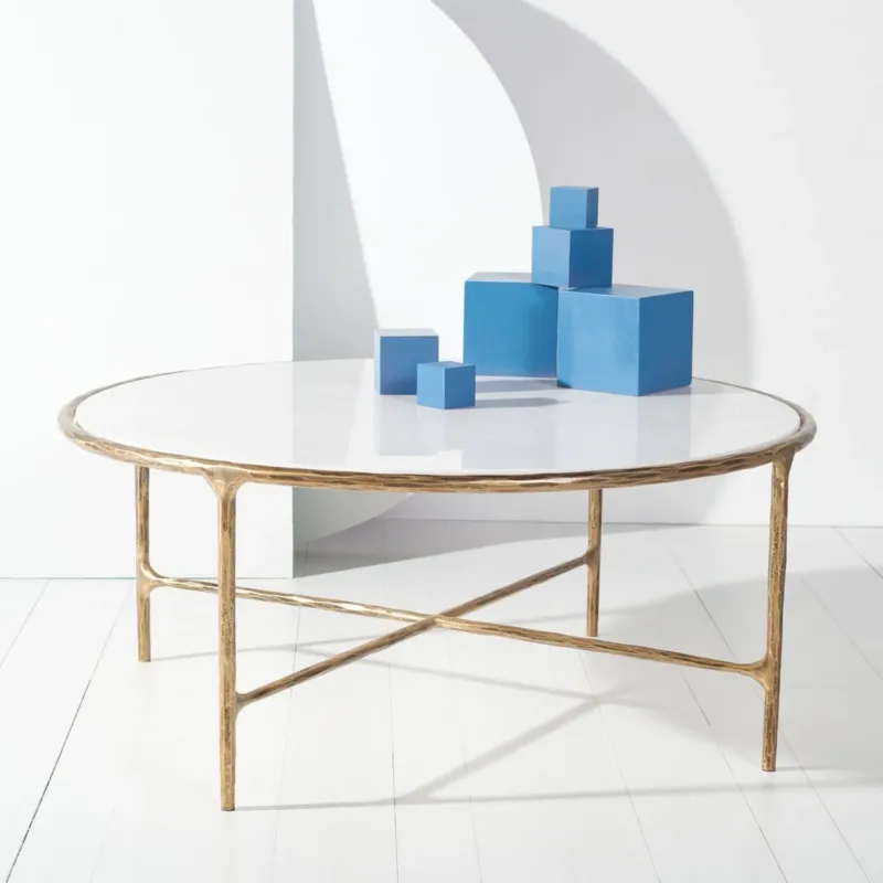 Safavieh Jessa Round Metal Coffee Table | Coffee Tables | Modishstore