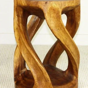 Strata Furniture Round Wild Circular Twist End Table