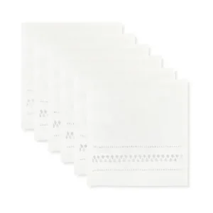 Set of 6 Diamond Stitch Square Cocktail Napkins