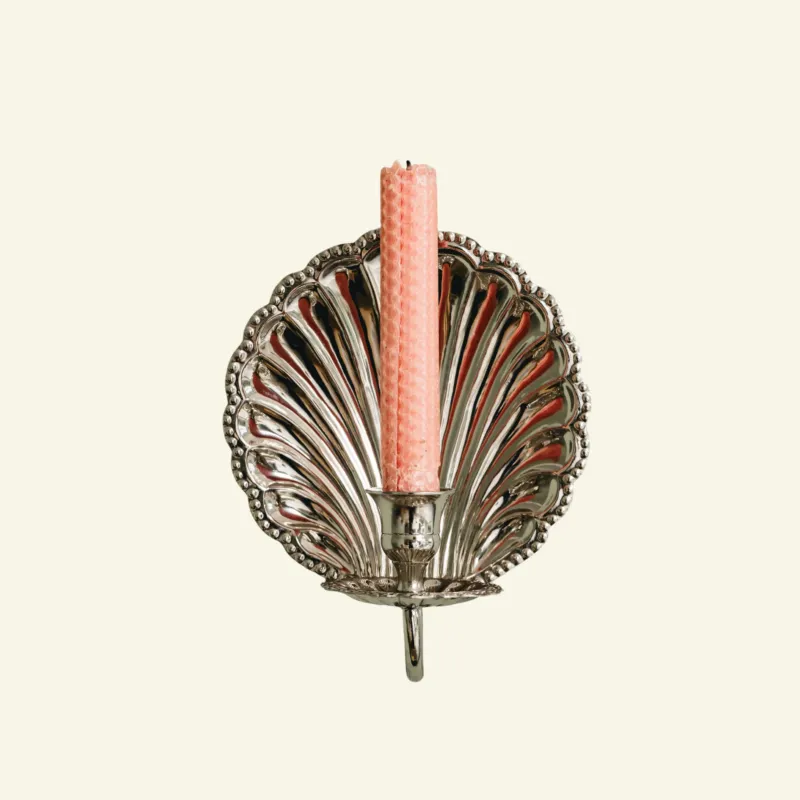 Shell Wall Sconce Single, Polished Chrome