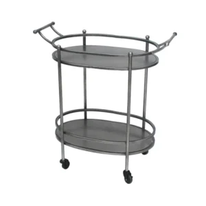 Screen Gems Antique Bronze Oval Service Cart - TD-018 | Bar Carts | Modishstore