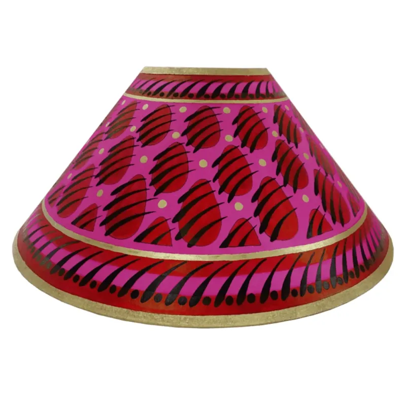 Paw Print Hand Painted 14" Lampshade in Red Gold