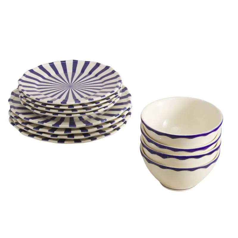 Mafalda 12 Piece Dinnerware Set with Cereal Bowl-