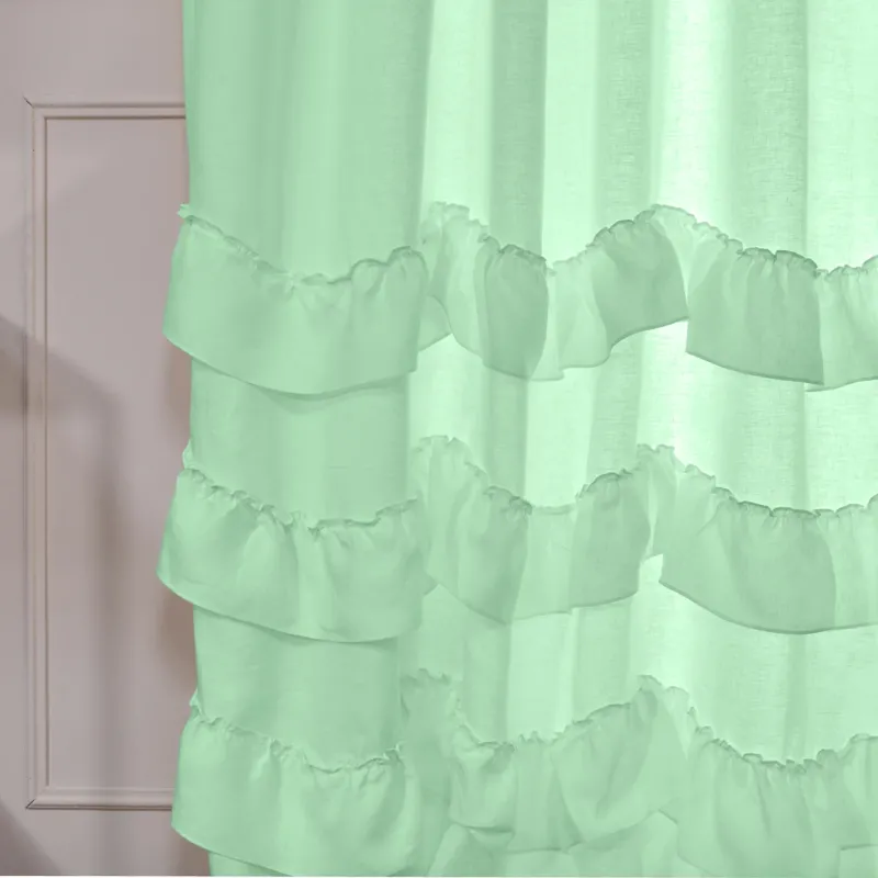 Waterfall Rideaux en lin sur mesure vert menthe