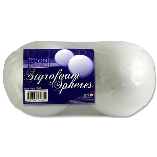 Pkt.2 Styrofoam Spheres - 150mm
