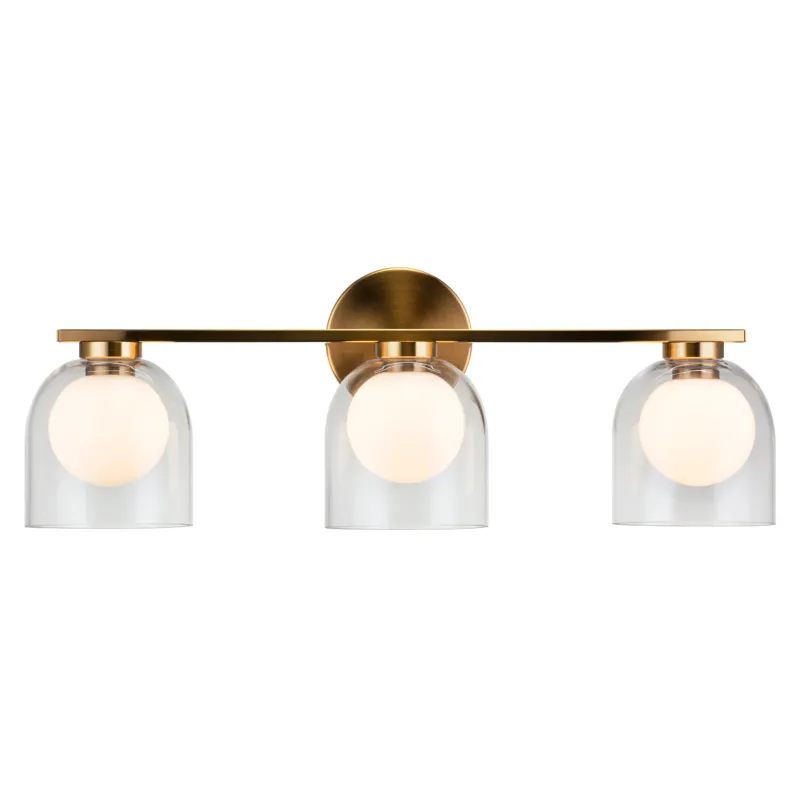 Derbishone 3-Light Vanity | Aged Gold Brass