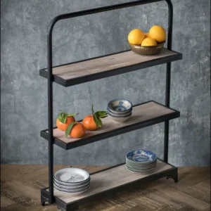 Vagabond Vintage Wood and Metal Rectangle Riser | Modishstore | Cake & Tiered Stands