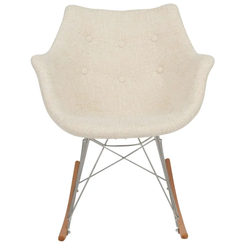 LeisureMod Willow Twill Fabric Eiffel Rocking Chair | Rocking Chairs | Modishstore