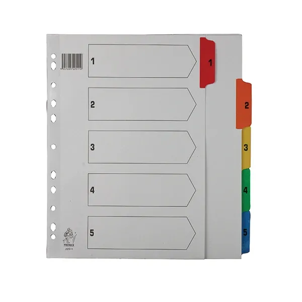 Assorted A4 1-5 Mylar Index WX01518