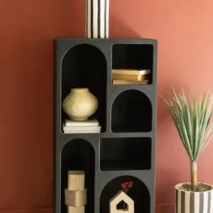 Tall Wooden Cubbie Cabinet - Black By Kalalou | Cabinets | Modishstore - 1
