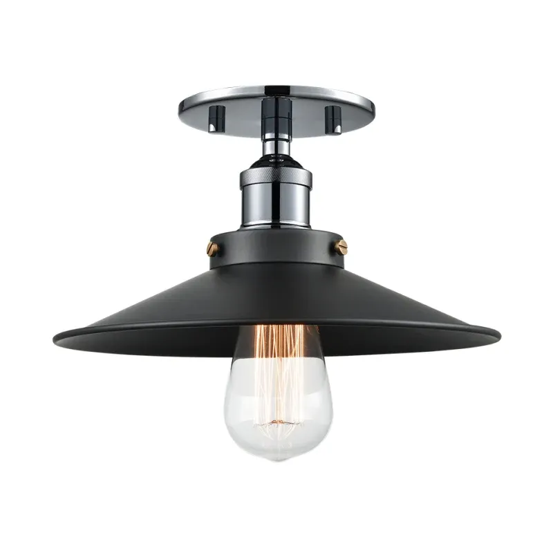 Bulstrode's 10¼" Flush Mount | Chrome / Black