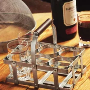 Vagabond Vintage Zinc Glass Caddy - Set of 2 | Modishstore | Wine & Bar Accessories