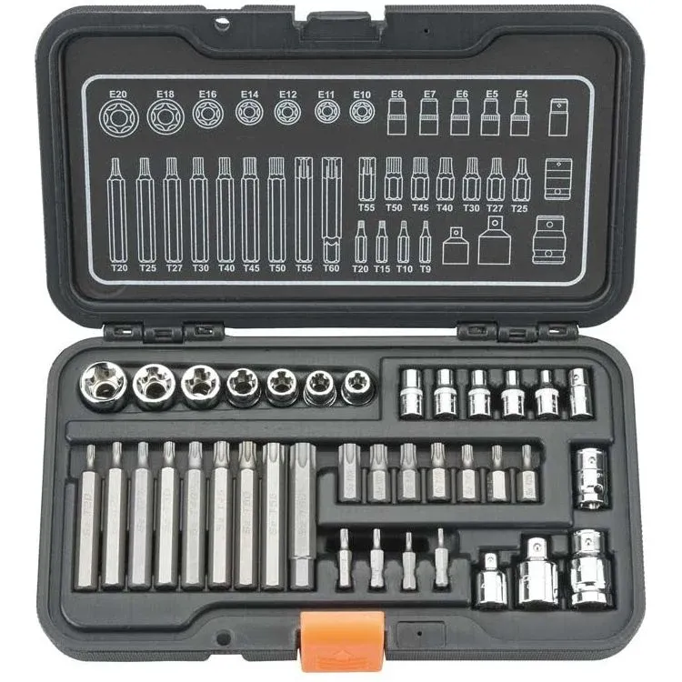 Custor Bit-Satz 1/4"+3/8", Torx/ E-Torx, 37 Stück CBS21037K
