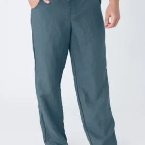 Pantalon décontracté en lin Bleu Francais #colour_bleu-francais