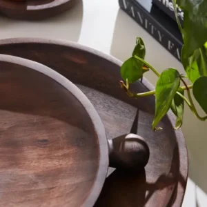 Brownwood Tray Set of 2 By Accent Decor | Planters, Troughs & Cachepots | Modishstore - 1