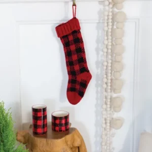 Buffalo Check Stocking Set of 2 By Accent Decor | Decor | Modishstore - 1