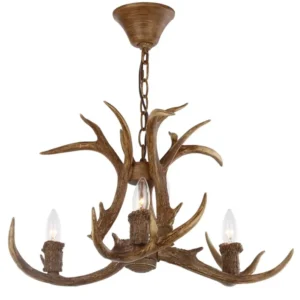 Safavieh Makani 21.5-Inch Dia Antler Chandelier - Brown | Chandeliers | Modishstore