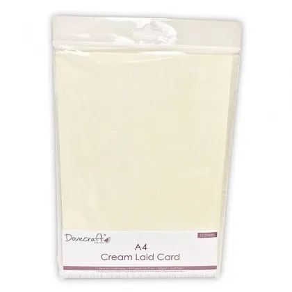 DOVECRAFT A4 CREAM LAID CARD 220GM X 10