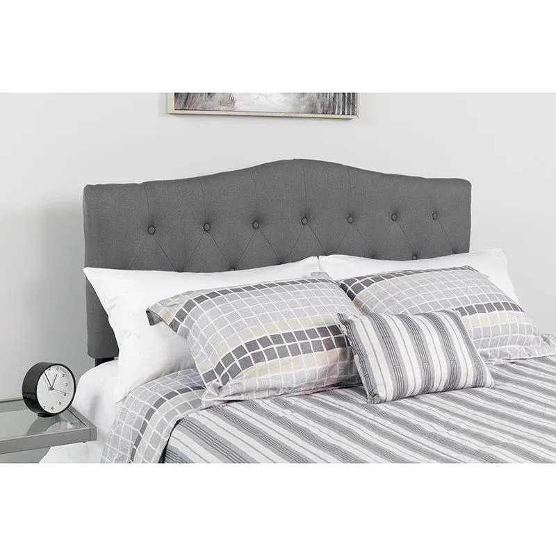 Cambridge Tufted Upholstered Queen Size Headboard In Dark Gray Fabric By Flash Furniture | Headboards | Modishstore - 1