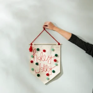 Holly Jolly Banner Set of 2 By Accent Decor | Garland & Wreath | Modishstore - 1