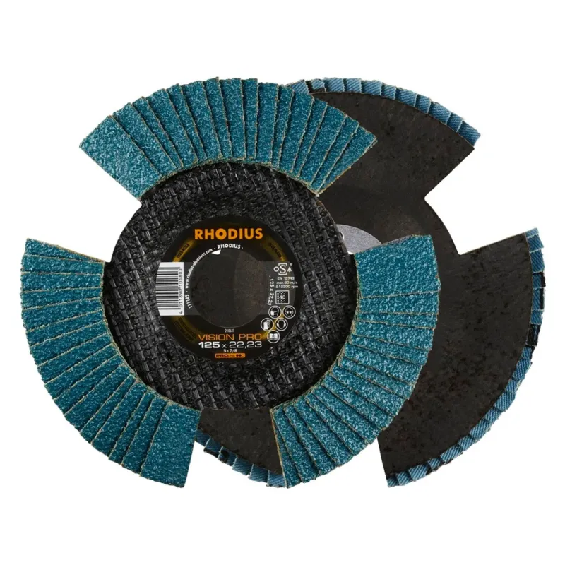 Rhodius Lamellenschleifscheibe V Konisch vision pro 125 x 22,23 mm K80 10 Stück – 210633