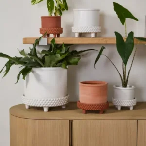 Jane Footed Pot Set of 4 By Accent Decor | Planters, Troughs & Cachepots | Modishstore - 1