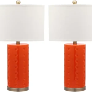 Safavieh Roxanne 26-Inch H Table Lamp Set Of 2 - Orange | Table Lamps | Modishstore