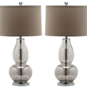 Safavieh Mercurio 28.5-Inch H Double Gourd Lamp Set Of 2 - Ivory | Table Lamps | Modishstore