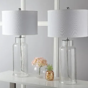 Safavieh Bottle 29-Inch H Glass Table Lamp Set Of 2 - Clear | Table Lamps | Modishstore