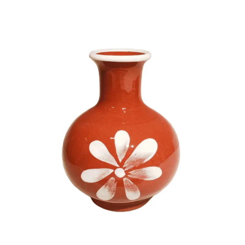 Anthologist Ceramic Bud Gourd Vase Red Clay, Psari