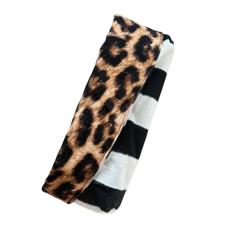 Black Striped and Animal Print Bread Basket - Between Us