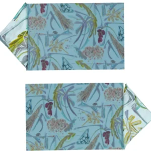 Panarea Rectangular Placemats and Small Napkins Set of 2 Aqua