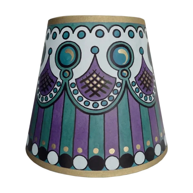 Marquee Hand Painted Lampshade in Mauve Gold