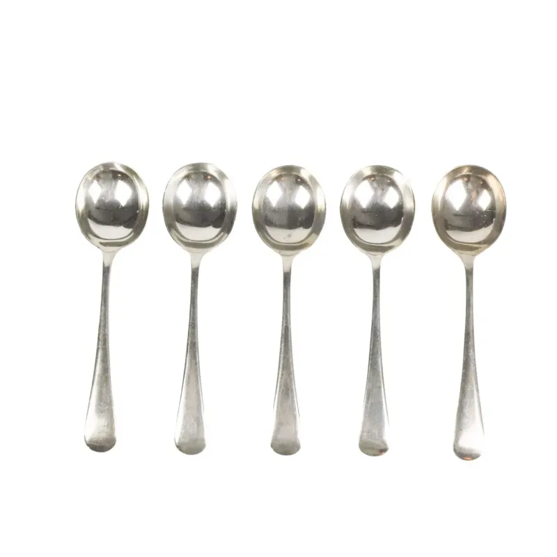 Antique Silver Plate Soup Spoons