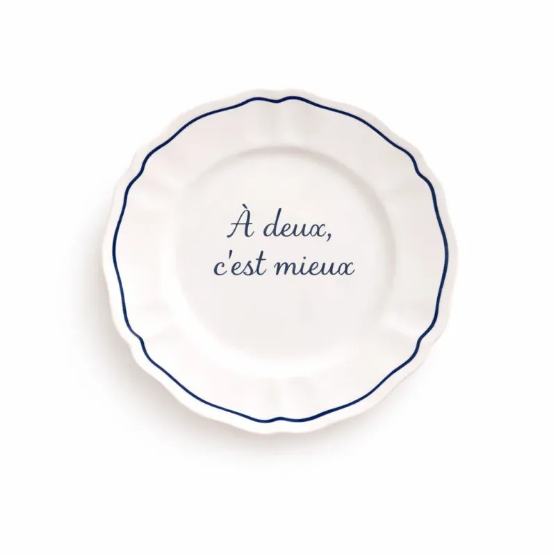 Sveva's Home «À deux, c’est mieux» Ceramic Scalloped Plate Set of 4
